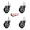 Service Caster 3.5'' Black Polyurethane Wheel Swivel 7/16'' Grip Ring Stem Caster Set, 4PK SCC-GR20S3514-PPUB-BLK-716138-4 - alternate 2